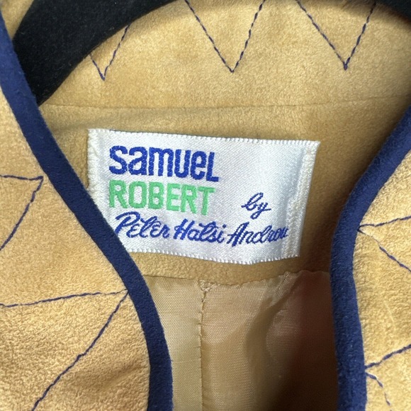 VTG Samuel Robert By Peter Hatsi Androu Ultra Suede Blazer Pockets USA 10 - Picture 3 of 11